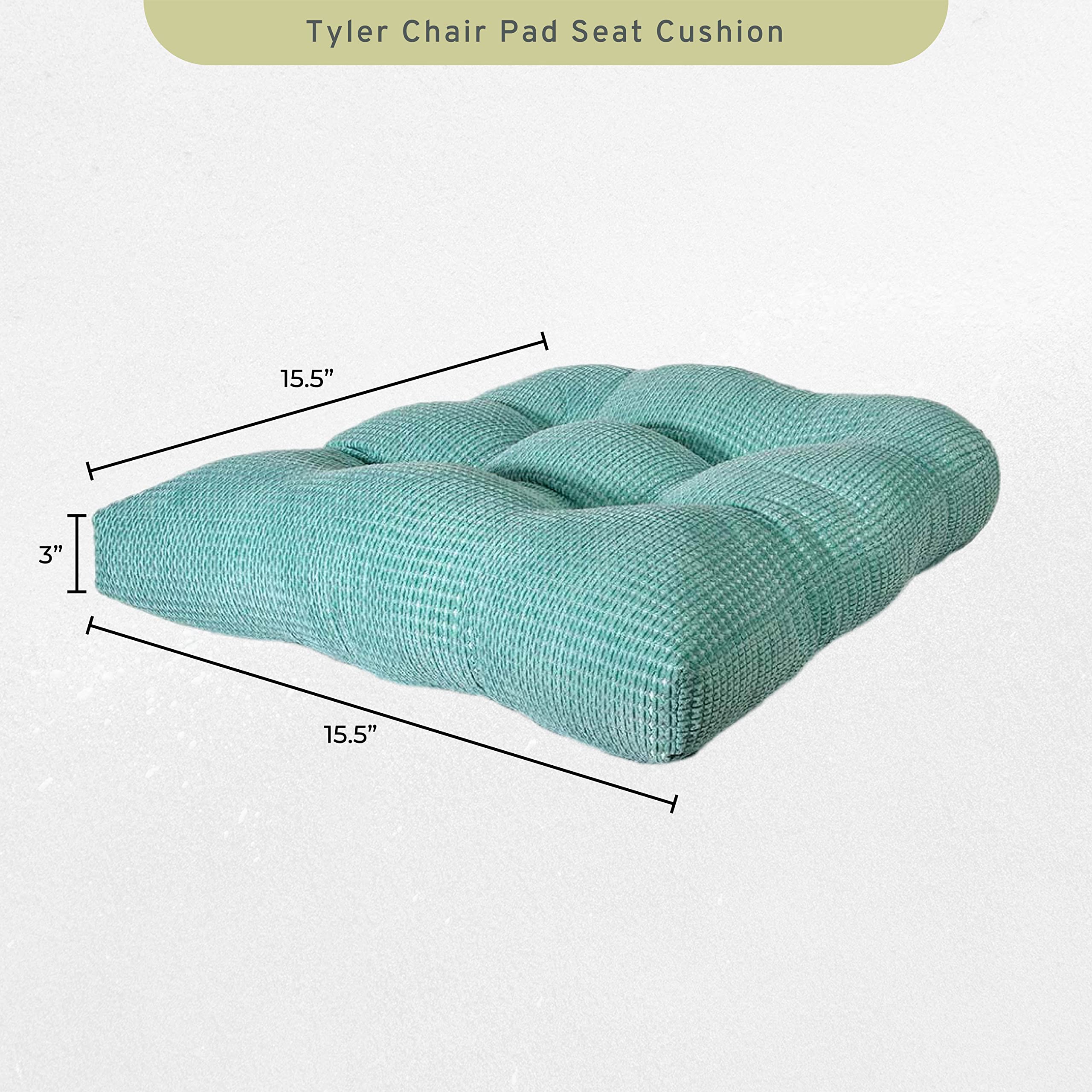 Arlee Home Fashions - Chair Pad - Soft And Comfortable Memory Foam Seat Cushion - Non-Skid Backing Cushion - Blue - 15.5''X15.5